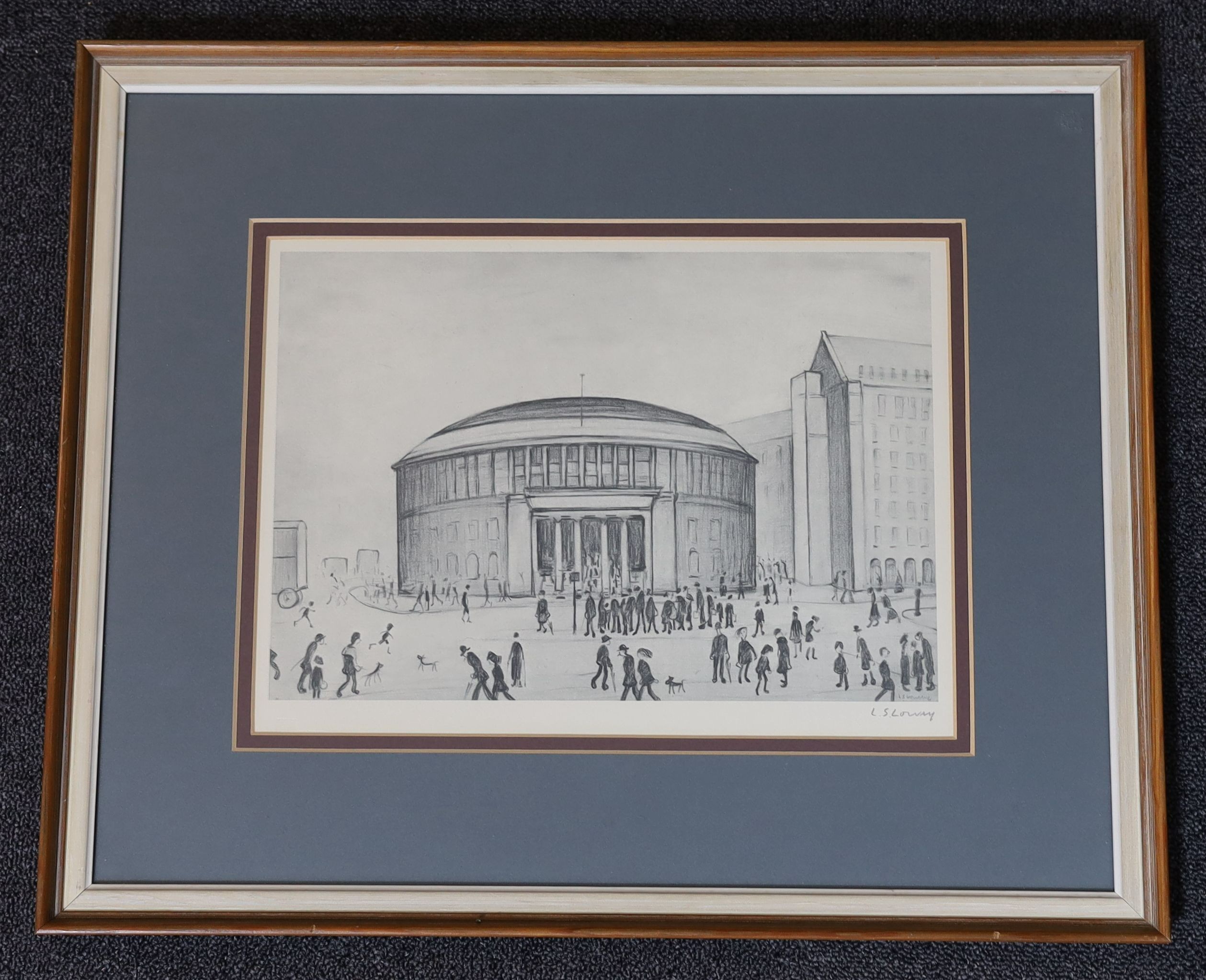 Lawrence Stephen Lowry (1887-1976), 'The Reference Library', offset lithograph, 26 x 36cm